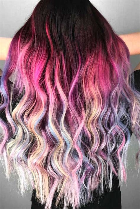 40 rainbow hair ideas for brunette girls — no bleach required rainbow hair color hair color