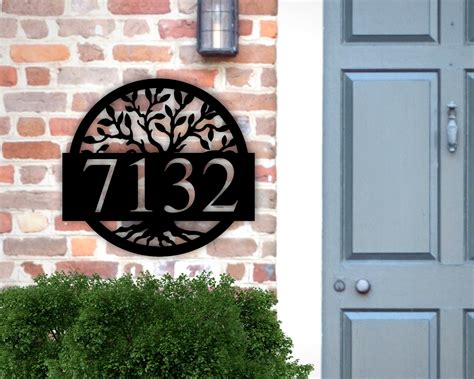 Metal House Numbers Address Sign House Number Plaque Metal Etsy