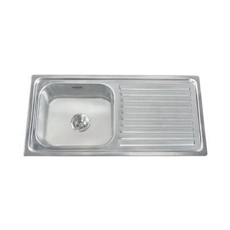 Platino 37x18x8 Glossy Hindware Stainless Steel Single Bowl Drainboard
