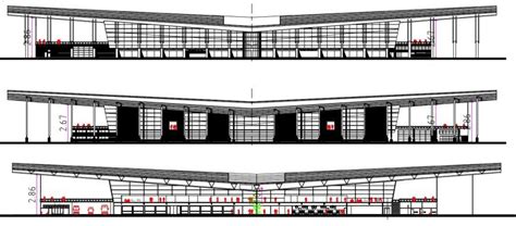 All Sided Elevation And Section Drawing Details Of International