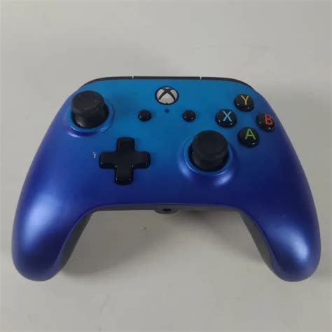 Powera Enhanced Wired Controller Xbox One Blue Sapphire Fade No Wire