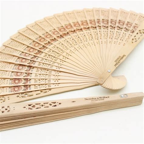 Personalized Sandalwood Wedding Fans Custom Wooden Wedding Etsy Uk