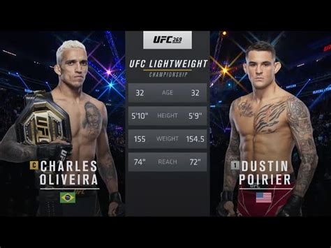 Charles Oliveira Vs Dustin Poirier Full Fight Video Ufc 269 Highlights