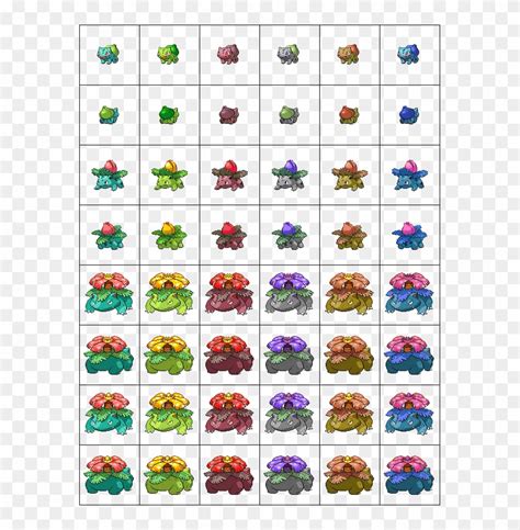 Pokemon Recolors The First 151 Pokemons Families Sprites Clipart