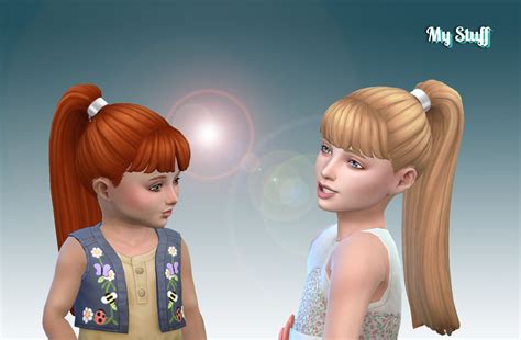 Get Famous Ponytail Conversion My Stuff Sims 4 Toddler Toddler Hair