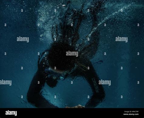 Person Scuba Diving In Sea Stock Photo Alamy