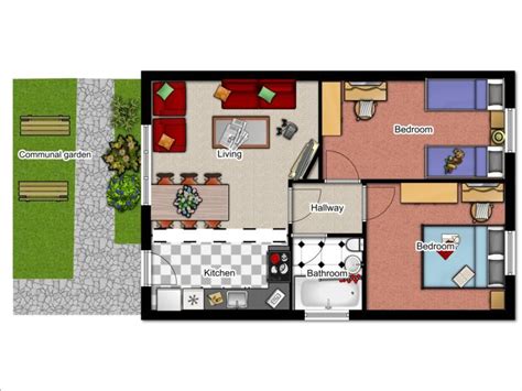 Small Beautiful Bungalow House Design Ideas Floor Plan 2 Bedroom