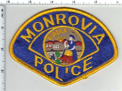 Monrovia Police California Shoulder Patch From The 1980s Ebay