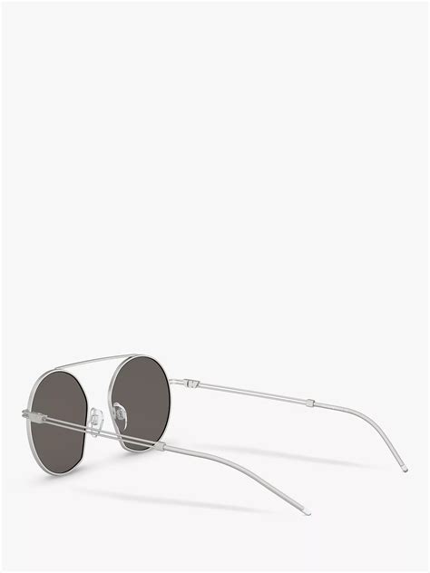 Emporio Armani Ea2078 Men S Asymmetric Round Sunglasses Black Mirror Grey Matte Silver At John