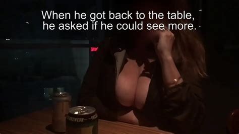 Wife Shows Off Her Tits To Husbands Friend In Bar