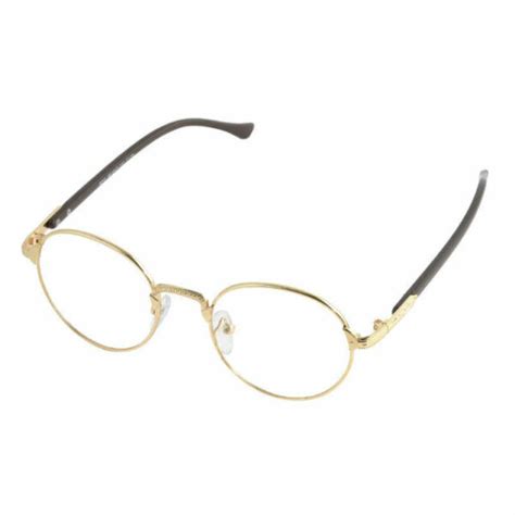 fashion oval gold eyeglass frame man women plain glass clear full rim spectacles for sale online