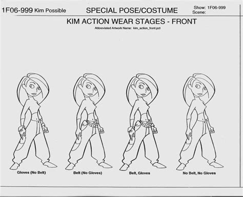 Living Lines Library Kim Possible Main Character Kim Possible Character Model Sheet