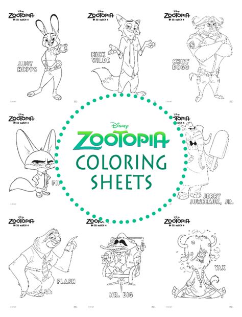 I love these themed zootopia coloring pages and find that they're perfect for times when we find ourselves waiting at the doctor's office, or at the pharmacy, etc. Zootopia Coloring Sheets - April Golightly