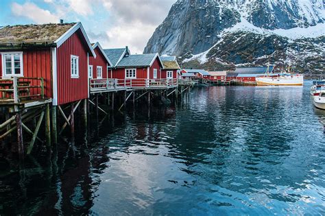 Fishing Huts On Stilts Reine Lofoten Norway Digital Art By Pete Saloutos