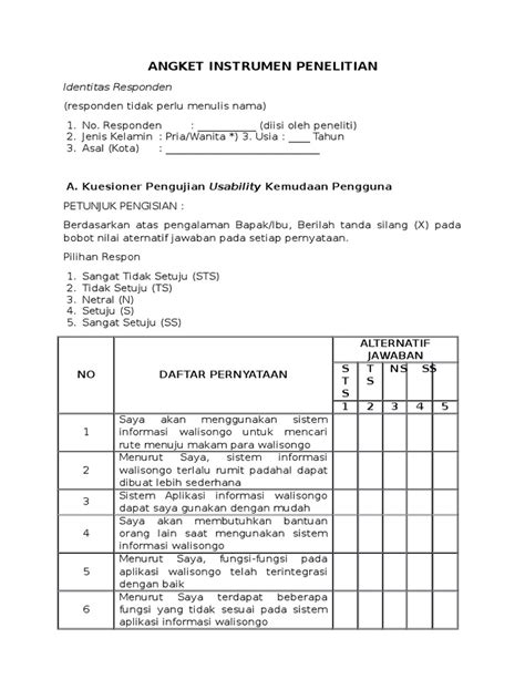 Detail Contoh Kuesioner Sederhana Koleksi Nomer 48