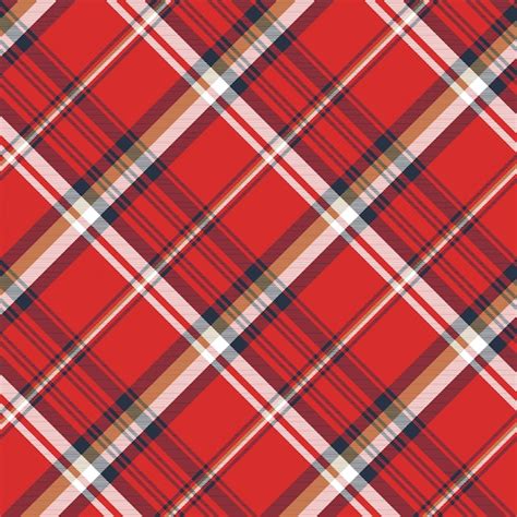 Premium Vector Red Plaid Fabric Texture Seamless Pattern