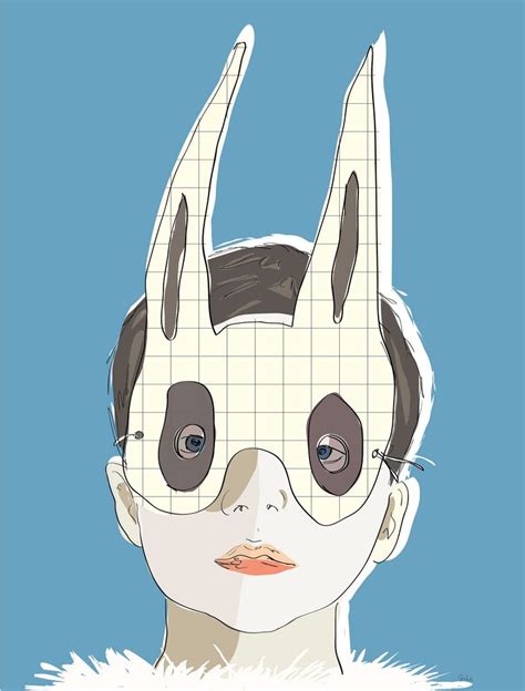 Boy With A Bunny Mask By Galitt Illustration Dibujos Referencias