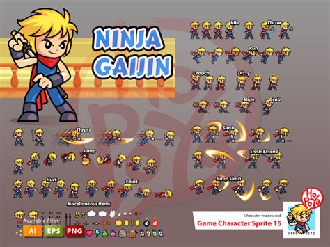 Ninja Gaijin Sprite Game Art Partners