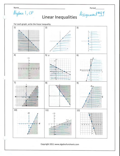 Graphing systems of linear inequalities is the focus of this worksheet. Systems Of Linear Inequalities Worksheet — db-excel.com