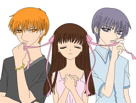 Fruits Basket Lineart 01 Love Triangle By Diablavampire On