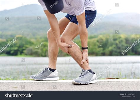 Leg Muscle Strain Exercise Injury Concept Stock Photo 1146274523