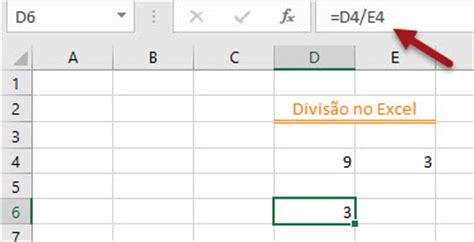 Como dividir no Excel divisão