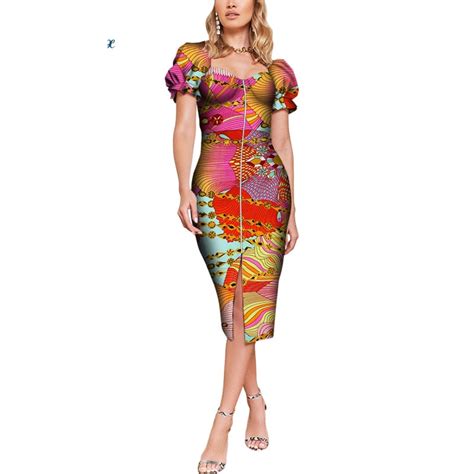 African Cotton Dashiki Wax Print Pattern Ankara Patchwork Dress For Wo Afrinspiration
