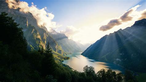 Klontalersee Lake In Switzerland Hd Nature 4k Wallpapers Images