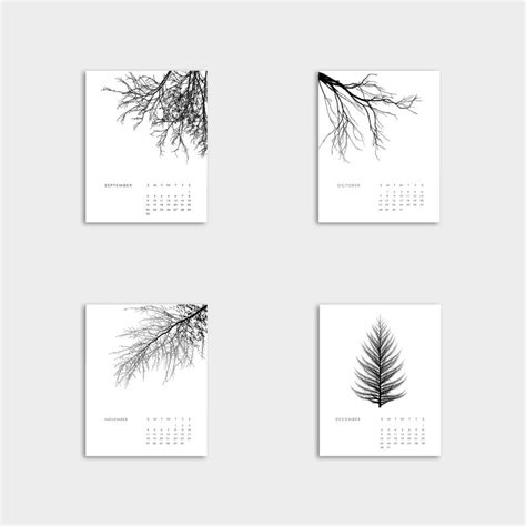 2021 Tree Calendar Printable Instant Download Etsy