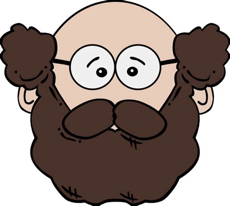 Balding Man With Mustache And Beard Clip Art At Vector Clip