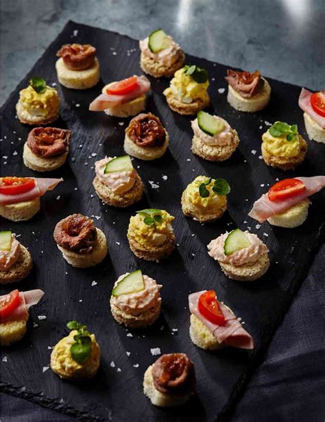 24 Mini Topped Canapé Platter Easy Canapes Canapes Recipes Appetizer