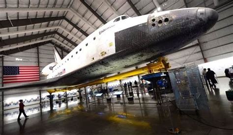 The Space Shuttle Endeavour Is On Display At The Samuel Oschin Pavilion