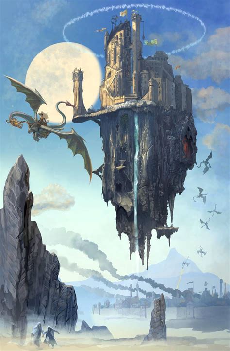 Flying Castle By Serg4d Fantasy Art Landscapes Fantasy Landscape