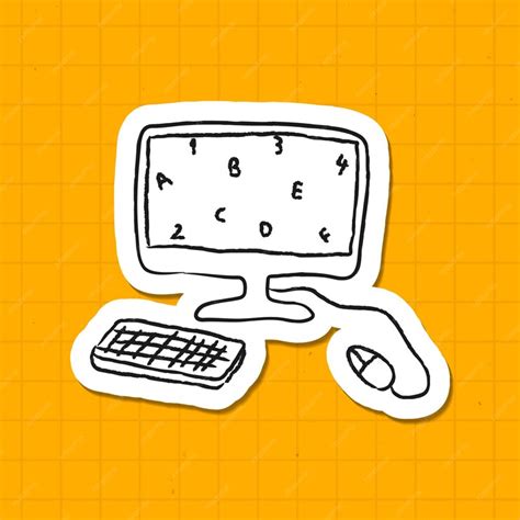 Free Vector Computer Doodle Style Sticker Vector