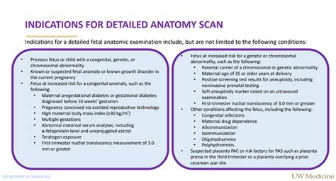 Indications For Detailed Anatomy Scan Uw Ultrasound