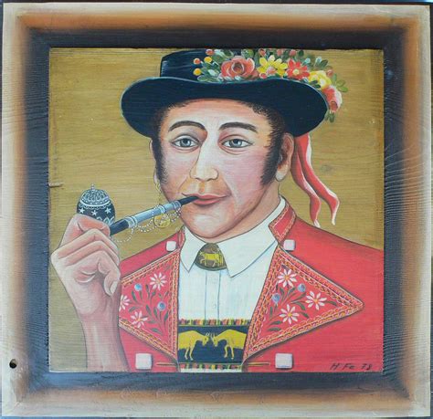 Portrait Of An Appenzeller Swiss Folk Art Painting Village Antiques