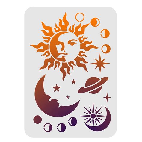 Buy Fingerinspire Moon Sun Planet Stencil Decoration Template 297x21cm