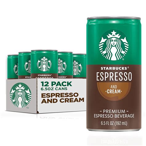 Starbucks Ready To Drink Coffee Espresso And Cream 65oz Cans 12 Pack