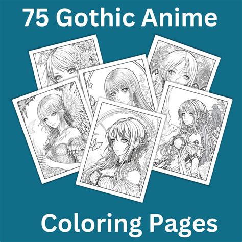75 Gothic Anime Coloring Pages Goth Coloring Pages Anime Etsy