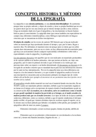 Concepto Historia Y Metodo De La Epigrafia Pdf