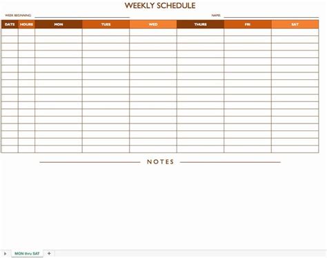A Printable Weekly Schedule Is Shown In Orange And Brown With The Date