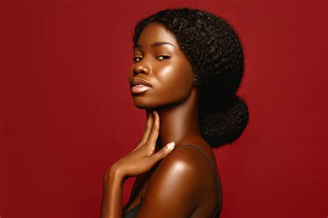 Fashion Beauty African American Beautiful Woman Profile Portrait