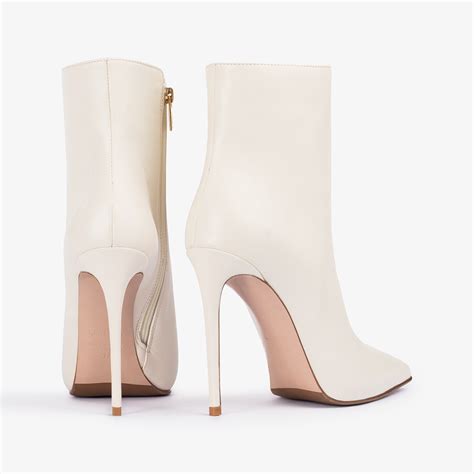 Milk White Nappa Leather Ankle Boot Le Silla