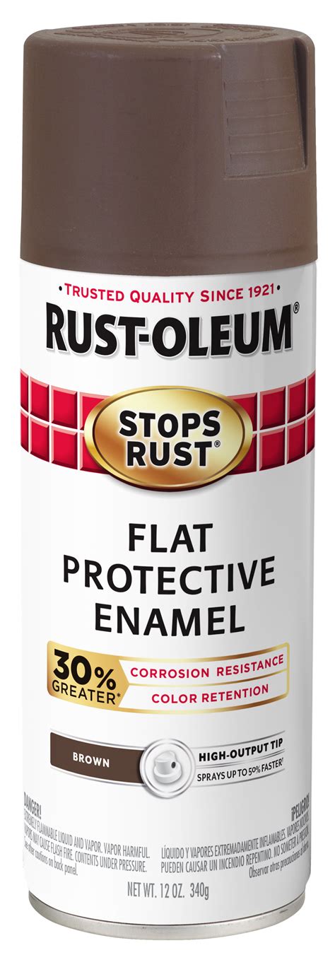 Brown Rust Oleum Stops Rust Advanced Flat Spray Paint 12 Oz