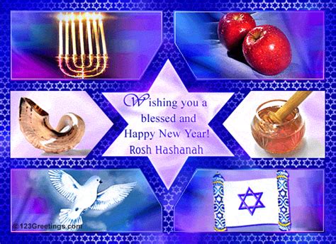Instant download this rosh hashana craft for kids and let them make their own shana tova cards. Blessed And Happy Rosh Hashanah... Free Wishes eCards, Greeting Cards | 123 Greetings