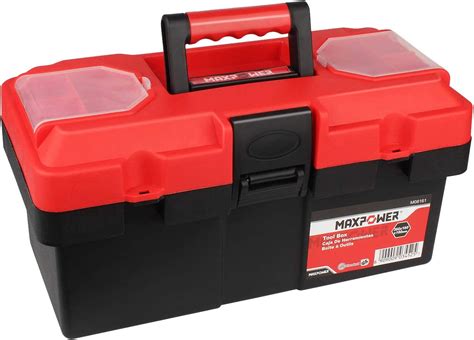 MAXPOWER Inch Toolbox Plastic Tool Box Tool Chest Storage Case Organizer Included Removable
