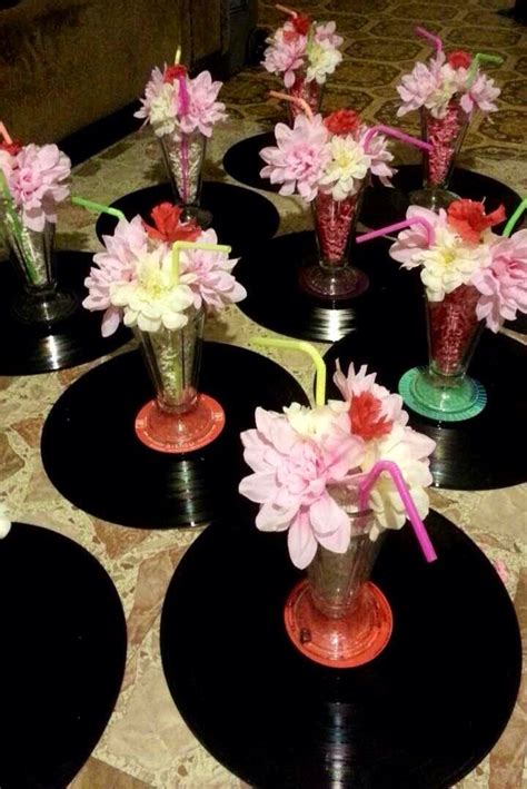 Easy Diy 50s Themed Centerpieces 50 S Theme Party 50s Theme Parties