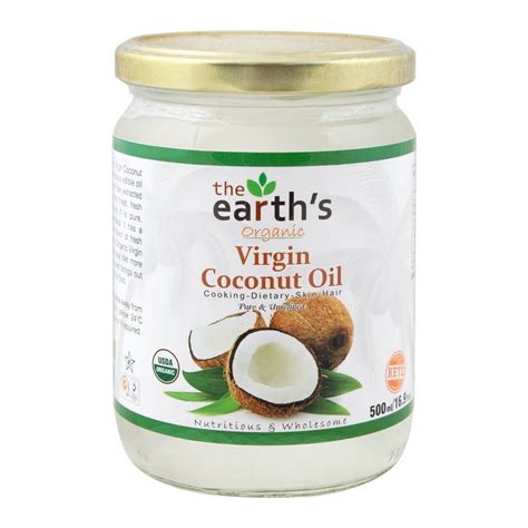 purchase the earth s organic virgin coconut oil 500ml online at best price in pakistan naheed pk