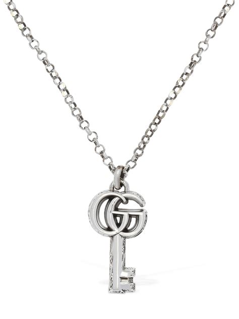 Gucci Gg Key Sterling Silver Pendant Necklace Modesens