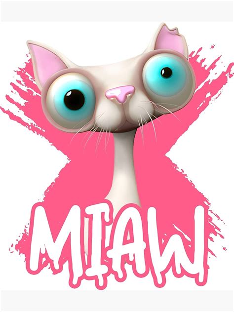 The Cute X Pink Cat Said Miaw Modern Streetwear Oversize Poster For